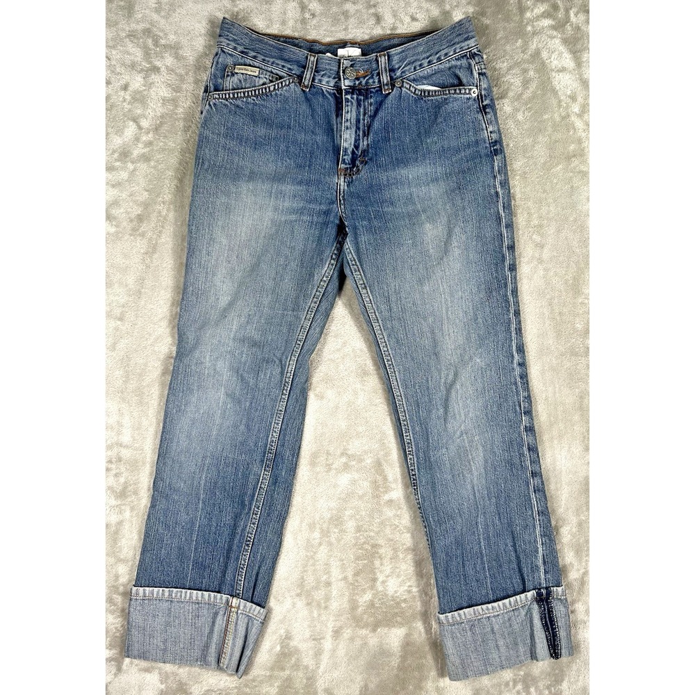 VTG Calvin Klein Jeans Women's Size 4 Shape‎ Straight-Leg Denim distressed 28x26